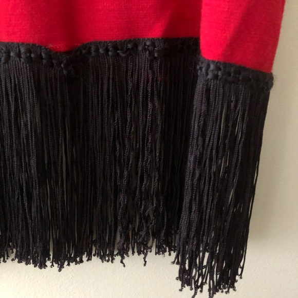 Vintage red and black fringe skirt - Picture 10 of 11